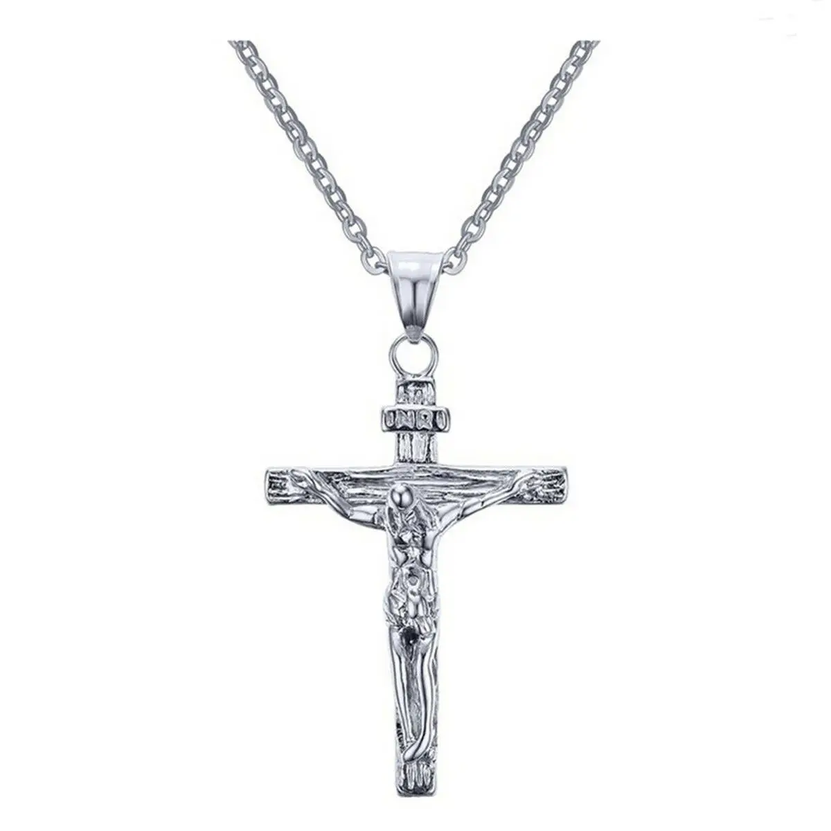 Fashion Crucifix Jesus Christ Men Jewelry Gold Brown Silver Color Metal Cross Pendant with Neck Chain Necklaces for Women
Fashion Crucifix Jesus Christ Men Jewelry Gold Brown Silver Color Metal Cross Pendant with Neck Chain Necklaces for Women