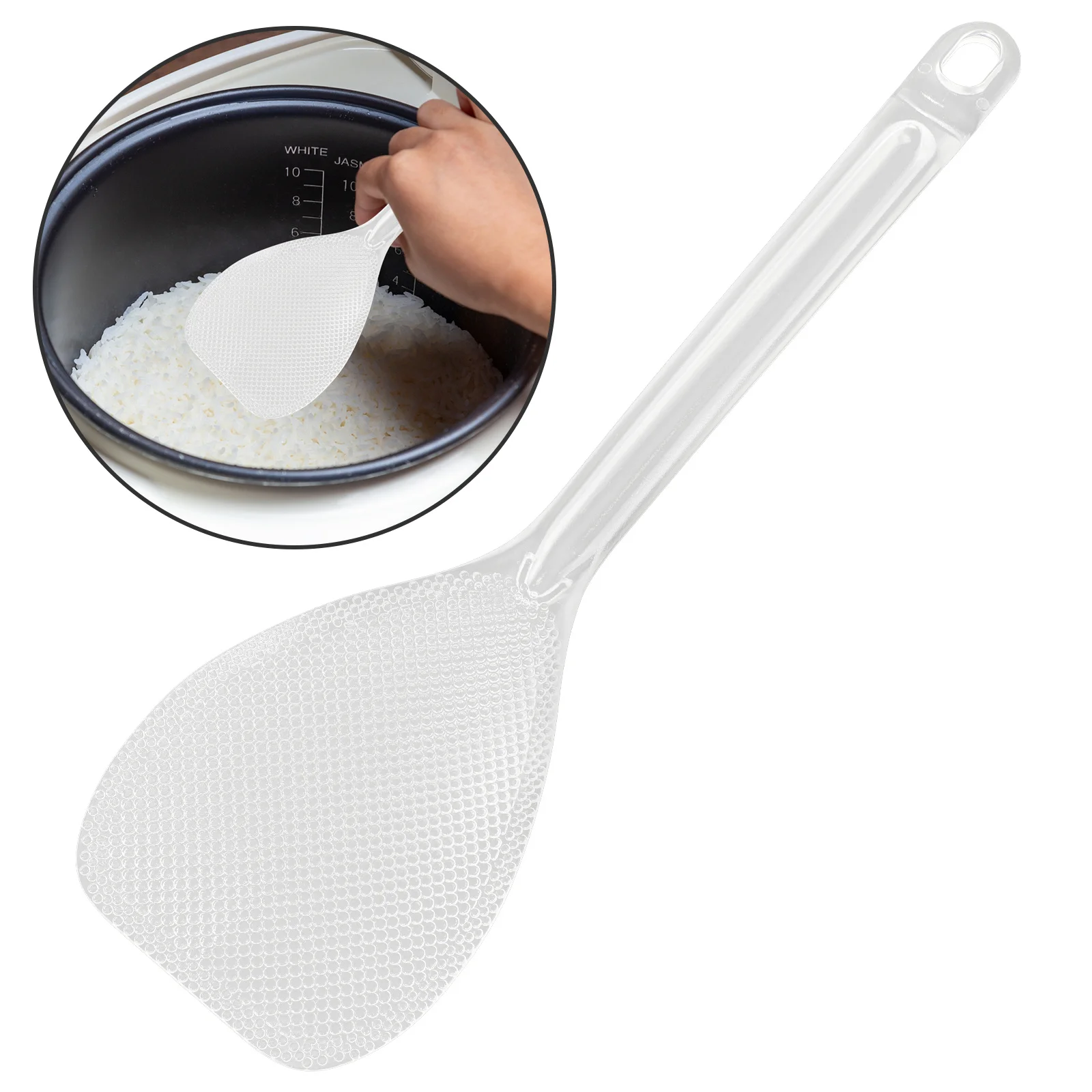 1pc Non-Stick Rice Paddle Spoon Heat Resistant Transparent Kitchen Rice Scooper For Sushi Vegetable Serving Household Reusable
1pc Non-Stick Rice Paddle Spoon Heat Resistant Transparent Kitchen Rice Scooper For Sushi Vegetable Serving Household Reusable