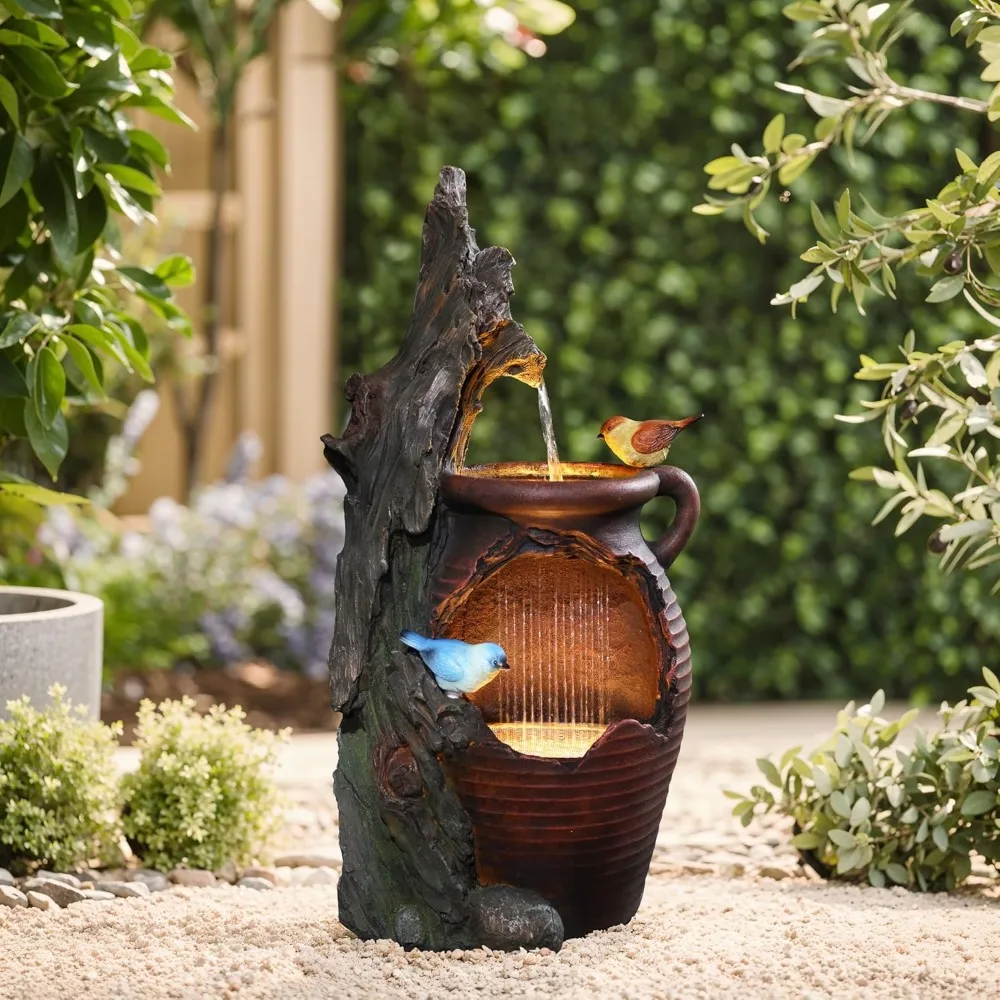 30 Inch Tall Outdoor Water Fountain, Rustic Pot and Tree Trunk Cascading Waterfall Fountain Outdoor and, Customized
30 Inch Tall Outdoor Water Fountain, Rustic Pot and Tree Trunk Cascading Waterfall Fountain Outdoor and, Customized