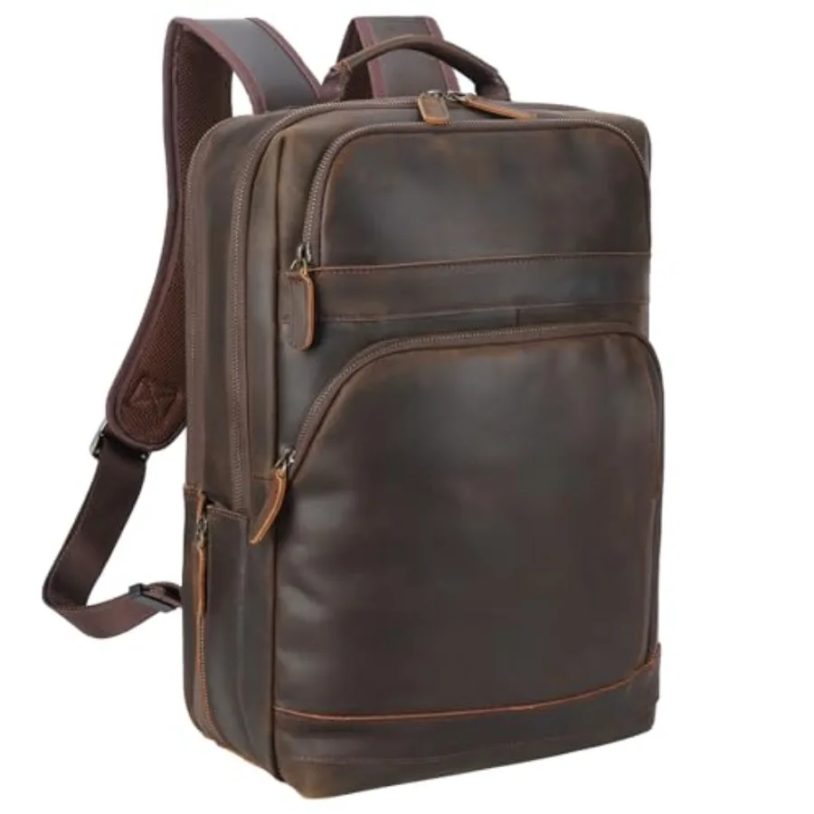Brown Leather Laptop Backpack for Men Fits 16" 15.6" Computer, Vintage Business Travel Work Large Daypack Weekender Bag Camping
Brown Leather Laptop Backpack for Men Fits 16" 15.6" Computer, Vintage Business Travel Work Large Daypack Weekender Bag Camping