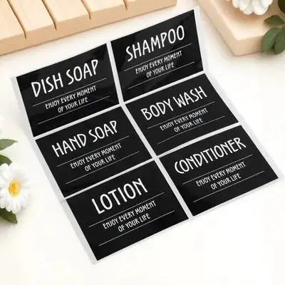 6pcs Waterproof Sub Bottle Stickers Pvc Self Adhesive For Bathroom Dispenser Bottles Travel Shampoo Sample Stickers Set Bathroom
6pcs Waterproof Sub Bottle Stickers Pvc Self Adhesive For Bathroom Dispenser Bottles Travel Shampoo Sample Stickers Set Bathroom