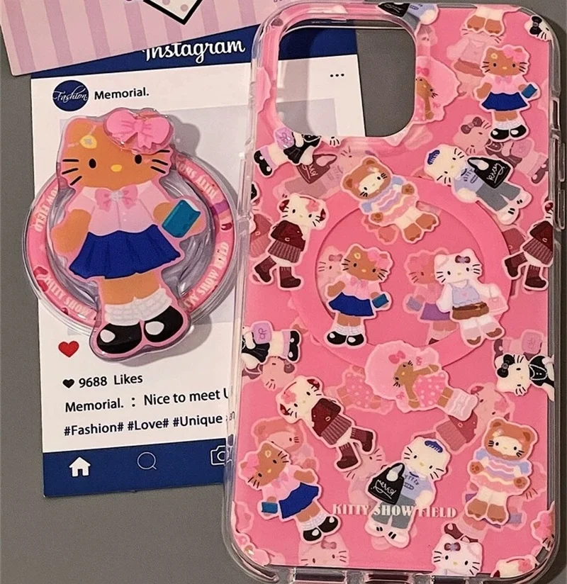 Cute Cartoon Hello Kitty Cat school uniform KT Magsafe Wireless Charge Case For iPhone 15 14 13 16 Pro Max Kitty Magnetic Holder
Cute Cartoon Hello Kitty Cat school uniform KT Magsafe Wireless Charge Case For iPhone 15 14 13 16 Pro Max Kitty Magnetic Holder