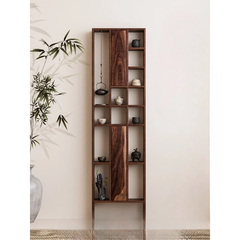 Wabi Sabi Bogu frame Solid wood teacup holder Wall-mounted storage grid
Wabi Sabi Bogu frame Solid wood teacup holder Wall-mounted storage grid