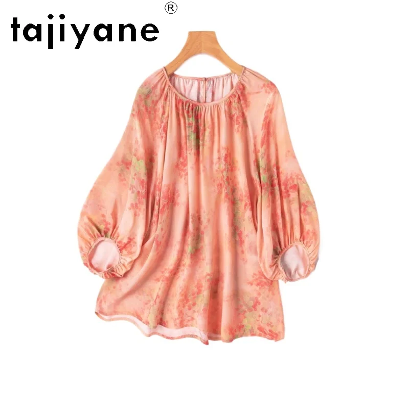 TAJIYANE 100% Mulberry Silk T Shirts for Woman Luxury Printed T Shirt Lantern Sleeve Summer Tops 2025 Ladies Clothes Футболка
TAJIYANE 100% Mulberry Silk T Shirts for Woman Luxury Printed T Shirt Lantern Sleeve Summer Tops 2025 Ladies Clothes Футболка