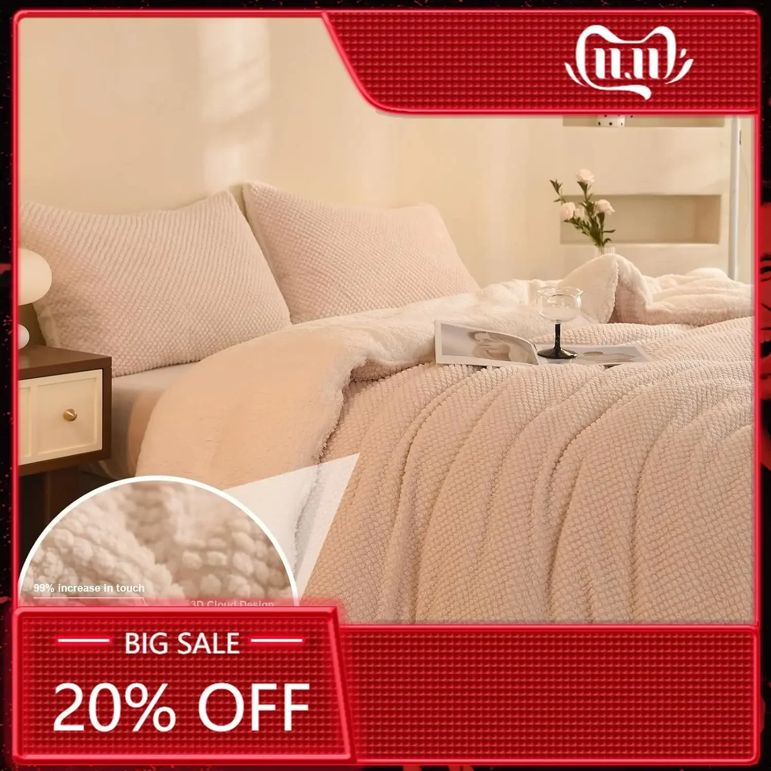 3D Jacquard Design Comforter Set, Ultra-Soft Warm King Size Sherpa Fur Plush 3-Pieces Sets Luxury Cozy Bedding with 2 Pillowcase
3D Jacquard Design Comforter Set, Ultra-Soft Warm King Size Sherpa Fur Plush 3-Pieces Sets Luxury Cozy Bedding with 2 Pillowcase