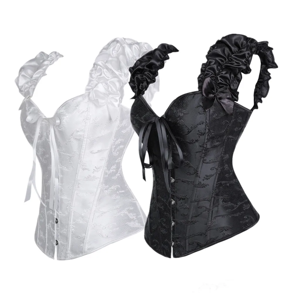 Черный или белый корсет во французском стиле с объемными рукавами, женский сексуальный винтажный жаккардовый корсет для похудения, бюстье, топ
Черный или белый корсет во французском стиле с объемными рукавами, женский сексуальный винтажный жаккардовый корсет для похудения, бюстье, топ
