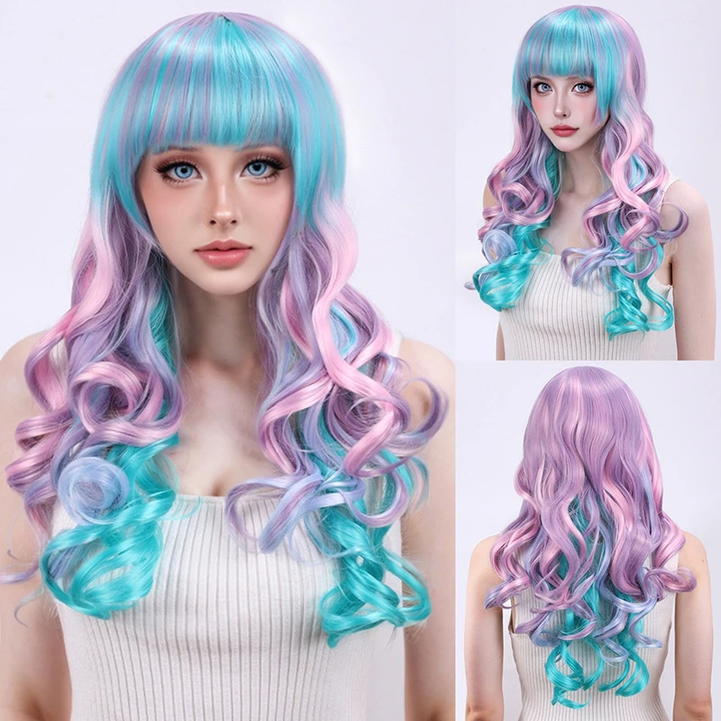 Cosplay wig for women, , soft lolita, JK, rainbow long curly hair, Japanese-style cute girl
Cosplay wig for women, , soft lolita, JK, rainbow long curly hair, Japanese-style cute girl