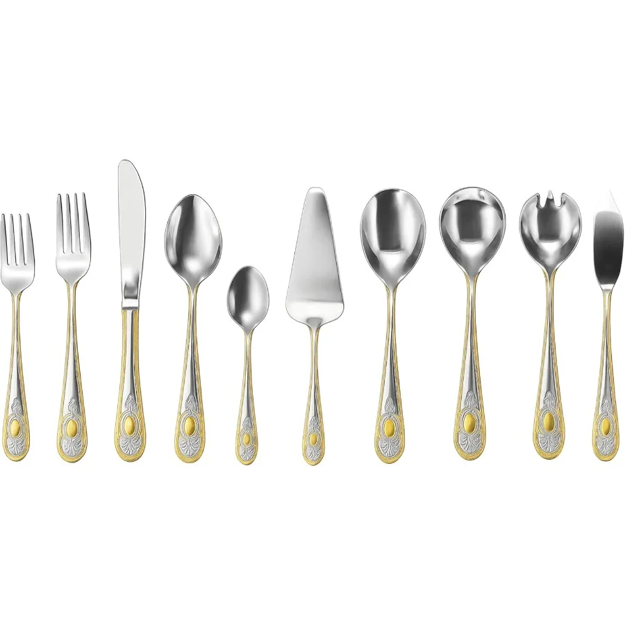 Набор столовых приборов из 65 предметов — винтажная ручка с золотыми детализациями — сервис по 12 входит набор госпожи из 5 предметов — нержавеющая сталь 18/10
Набор столовых приборов из 65 предметов — винтажная ручка с золотыми детализациями — сервис по 12 входит набор госпожи из 5 предметов — нержавеющая сталь 18/10