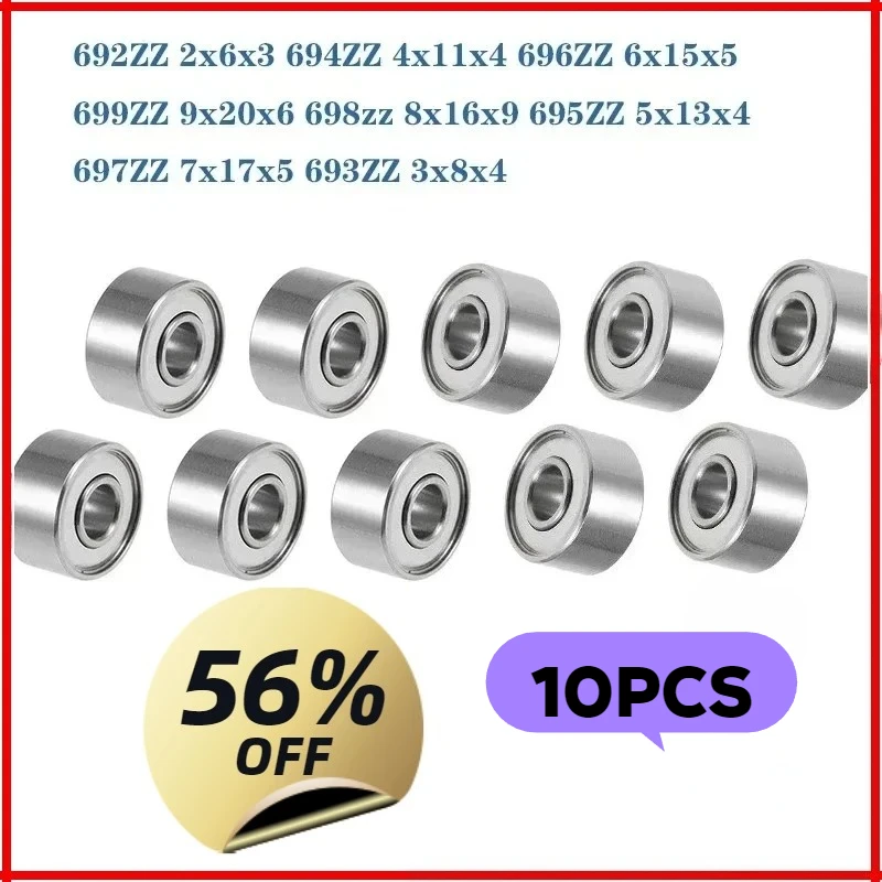 10pcs Bearing 692zz 693zz 694zz 695zz 696zz 697zz 698zz 699zz 3x8x4 Miniature Electrical Motor Ball Bearings for Emax DJI Drone
10pcs Bearing 692zz 693zz 694zz 695zz 696zz 697zz 698zz 699zz 3x8x4 Miniature Electrical Motor Ball Bearings for Emax DJI Drone