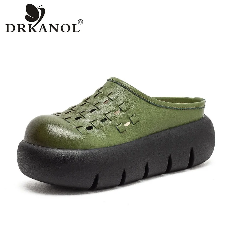 DRKANOL 2026 Women Wedges Heel Slippers Summer Round Toe Slingback Retro Sandals Handmade Weave Genuine Leather Casual Slides
DRKANOL 2026 Women Wedges Heel Slippers Summer Round Toe Slingback Retro Sandals Handmade Weave Genuine Leather Casual Slides