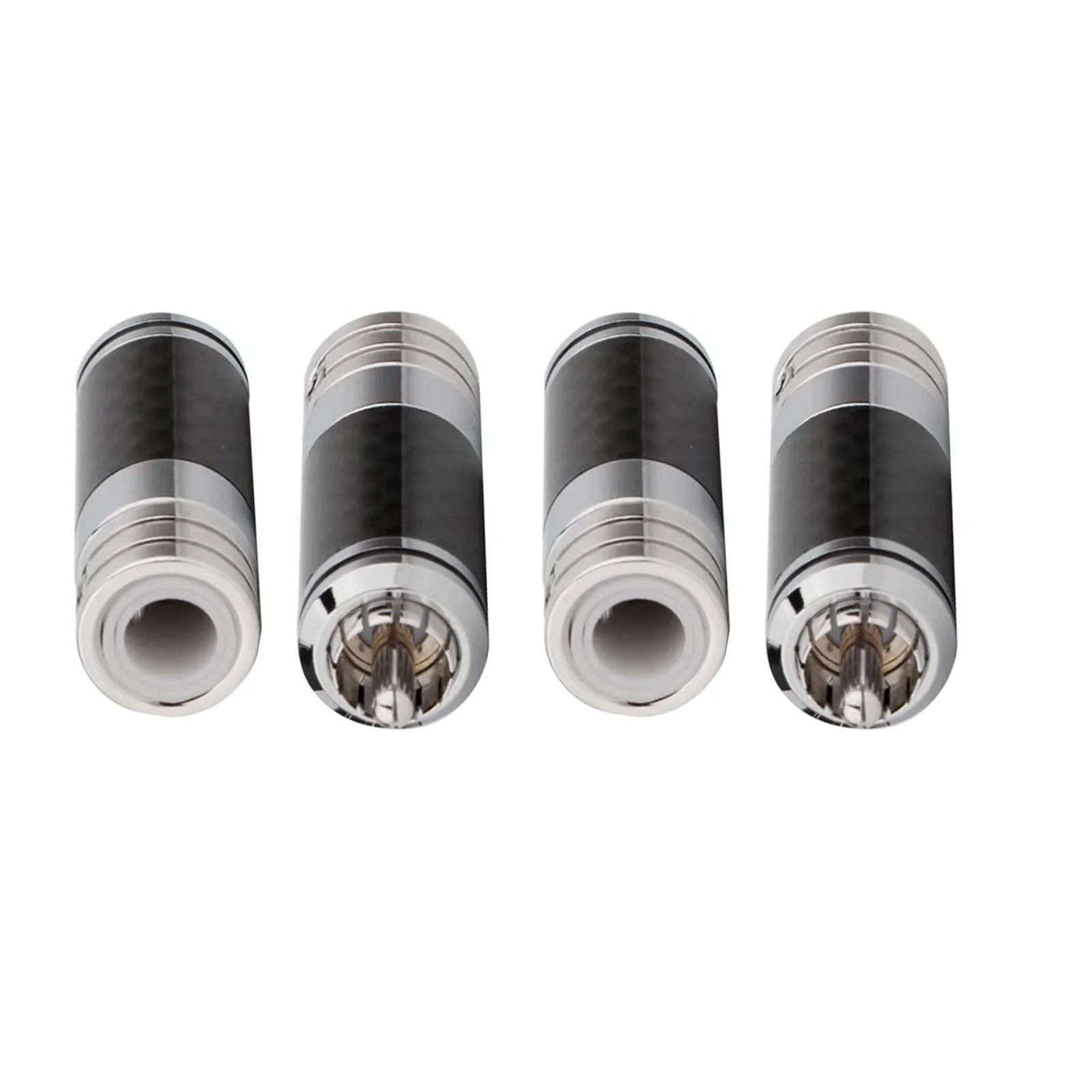 High Quality Brass Rhodium Plated RCA Plug Carbon Fiber Phono Connector for DIY Signal RCA Cable R1717
High Quality Brass Rhodium Plated RCA Plug Carbon Fiber Phono Connector for DIY Signal RCA Cable R1717
