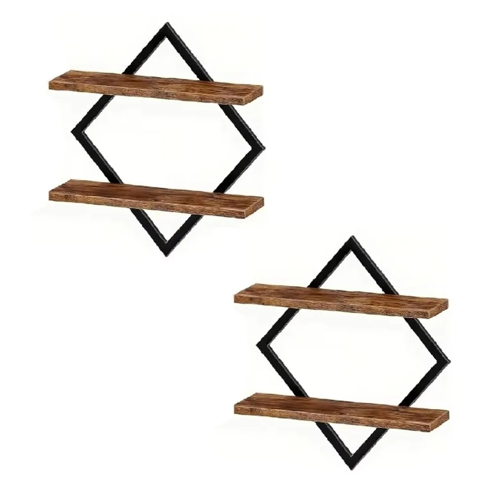 2PCS Multi-functional 2-Tier Wood Floating Shelves Space Saving Decorative Wall Shelves Wall Mounted Storage Rack Study
2PCS Multi-functional 2-Tier Wood Floating Shelves Space Saving Decorative Wall Shelves Wall Mounted Storage Rack Study