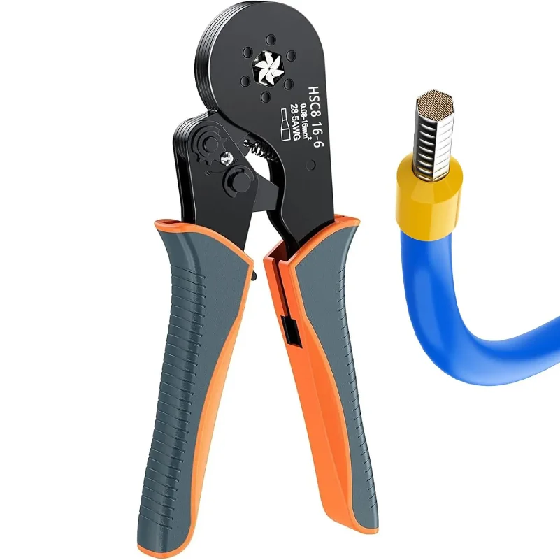 Инструмент для обжима проводов HSC8 16-6 - Обжимные клещи с шестигранными губками - Саморегулирующаяся трещотка для проводов AWG 28-5 (0.08-16мм²) - Идеально подходит
Инструмент для обжима проводов HSC8 16-6 - Обжимные клещи с шестигранными губками - Саморегулирующаяся трещотка для проводов AWG 28-5 (0.08-16мм²) - Идеально подходит