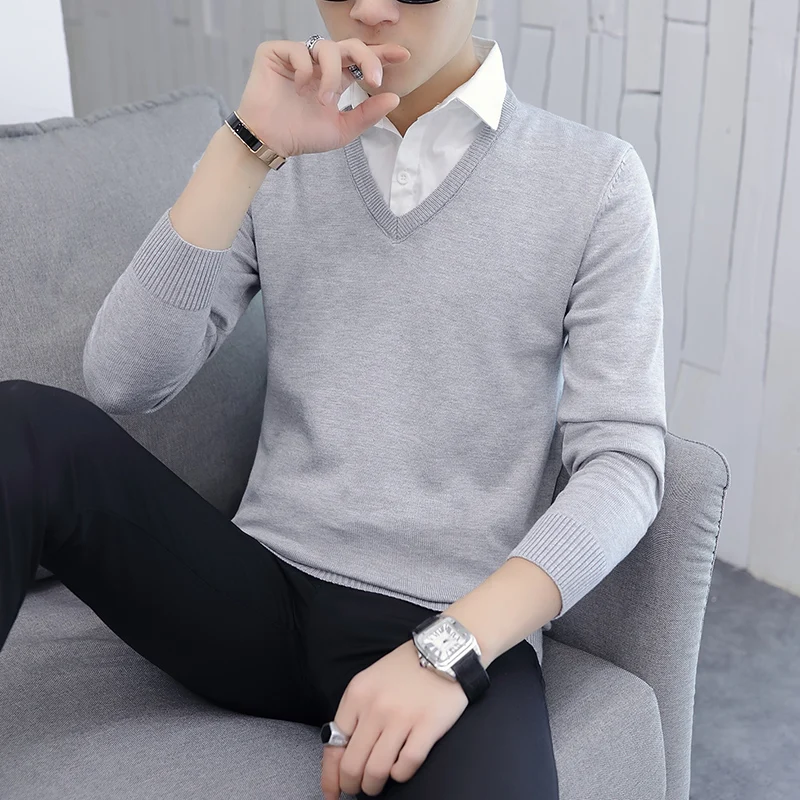 Мужской приталенный вязаный свитер V-Ne, комплект из двух предметов, модный деловой повседневный длинный свеч, тонкий цвет
Мужской приталенный вязаный свитер V-Ne, комплект из двух предметов, модный деловой повседневный длинный свеч, тонкий цвет