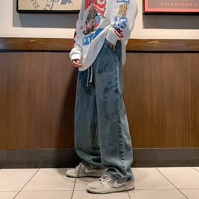 Американская рабочая одежда в стиле ретро, джинсы, мужские модные уличные прямые свободные осенне-зимние широкие брюки, брюки для папы с ножом
Американская рабочая одежда в стиле ретро, джинсы, мужские модные уличные прямые свободные осенне-зимние широкие брюки, брюки для папы с ножом