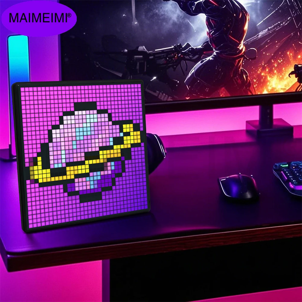 16/32/64 RGB LED Pixel Matrix Smart Display Digital Lamp Panel DIY Art Display Gaming Anime Room Decor Frame APP Control