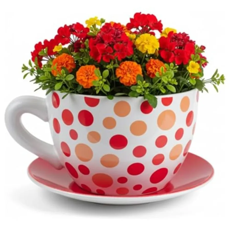 7.5" Round Ceramic Teacup Shape Planter Pot with Saucer for Succulents Orchids Herbs Cactus Indoor Houseplants Flowers Gift for
7.5" Round Ceramic Teacup Shape Planter Pot with Saucer for Succulents Orchids Herbs Cactus Indoor Houseplants Flowers Gift for