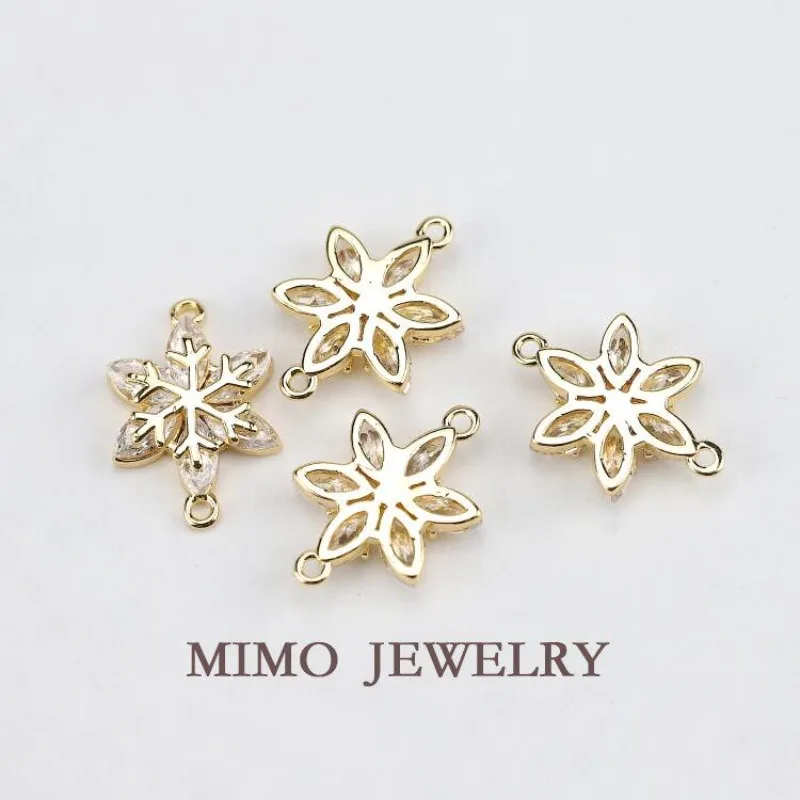 1pcs 14k Gold Plated Double Ring Snowflake Connector Pendant Pendant Charms For Jewelry Making DIY Bracelet Accessories Findings
1pcs 14k Gold Plated Double Ring Snowflake Connector Pendant Pendant Charms For Jewelry Making DIY Bracelet Accessories Findings