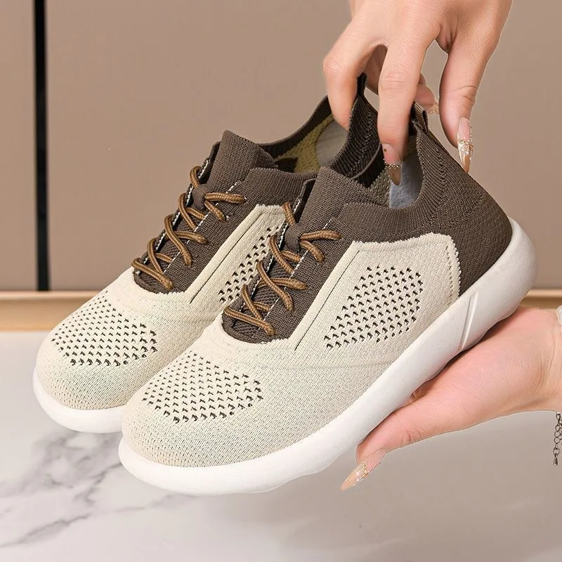 Women Casual Breathable Knit Sneakers Two Tone Color Matching Lace Up Soft Thick Sole Lightweight Walking Sport Running Shoes
Women Casual Breathable Knit Sneakers Two Tone Color Matching Lace Up Soft Thick Sole Lightweight Walking Sport Running Shoes