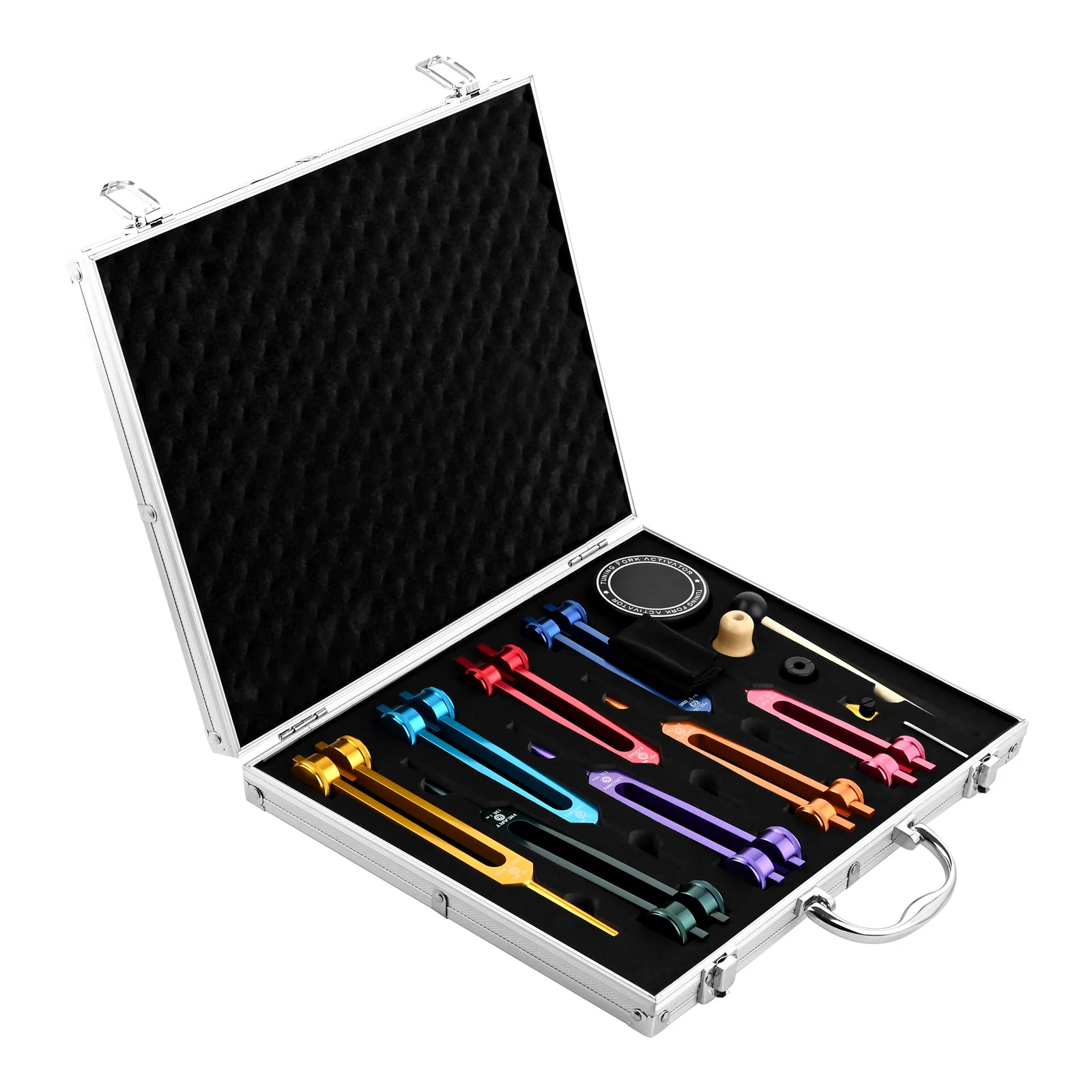 1Set 7 Chakra & 1 Soul Purpose Weighted Tuning Forks Gift Box for DNA Healing/Sound Therapy/Yoga/Meditation/Reiki practice/Relax
1Set 7 Chakra & 1 Soul Purpose Weighted Tuning Forks Gift Box for DNA Healing/Sound Therapy/Yoga/Meditation/Reiki practice/Relax