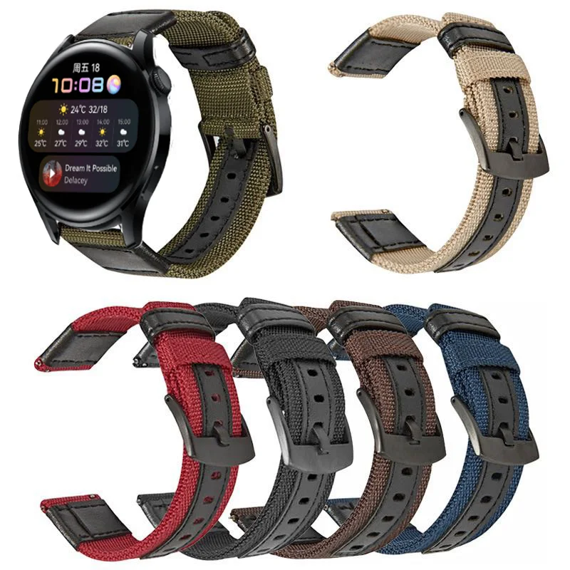 22mm Nylon Leather Strap For Huawei Watch 3 Pro Bracelet Sport Watch Band For Huawei Watch GT 2 GT 3 46mm Runner 2E Wristband
22mm Nylon Leather Strap For Huawei Watch 3 Pro Bracelet Sport Watch Band For Huawei Watch GT 2 GT 3 46mm Runner 2E Wristband