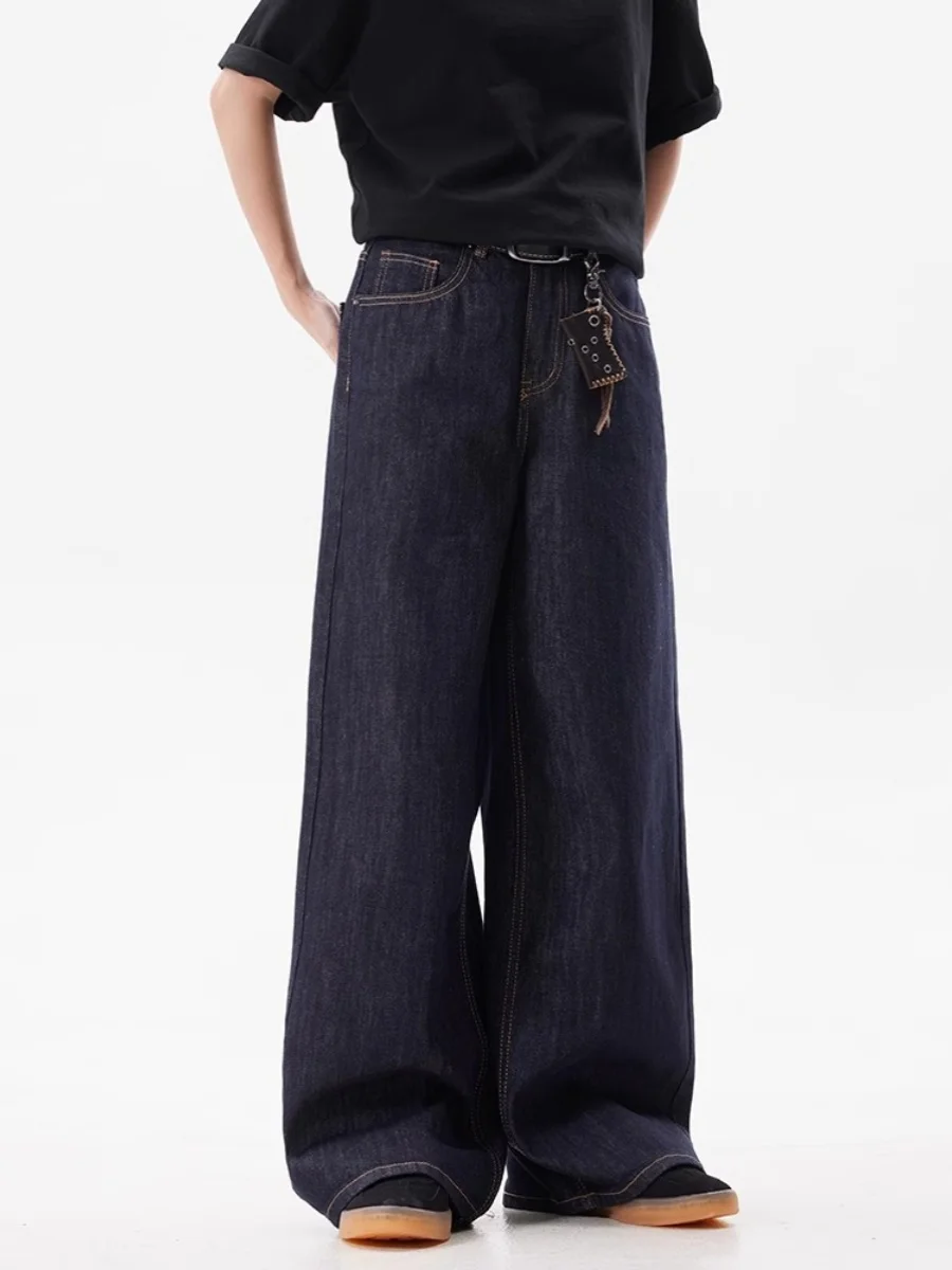 Ретро-джинсы американского стиля с глубокой обработкой, синие, широкие, свободные, прямые, повседневные, длинные брюки для мужчин и женщин
Ретро-джинсы американского стиля с глубокой обработкой, синие, широкие, свободные, прямые, повседневные, длинные брюки для мужчин и женщин