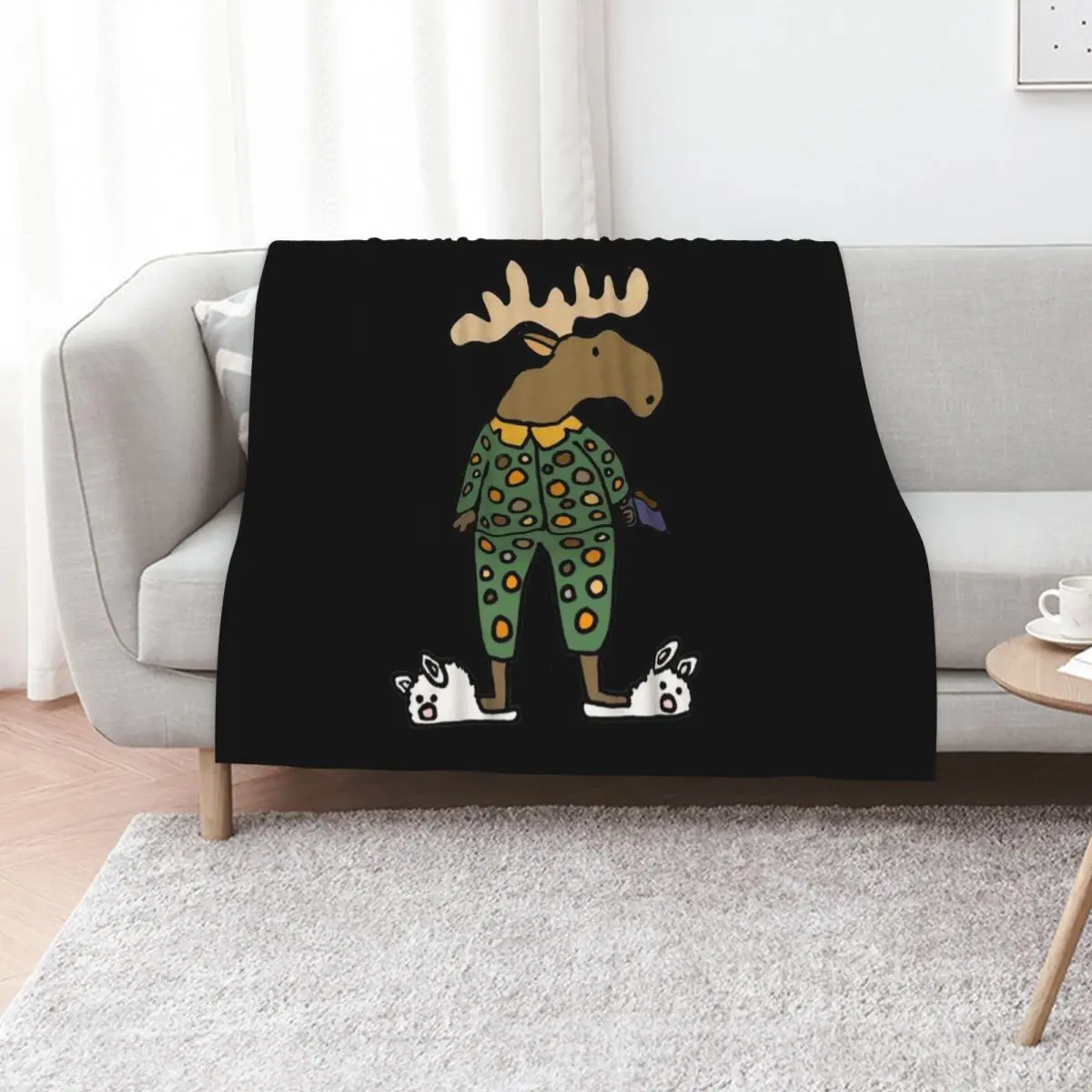 Funny moose wearing Pajamas and Bunny Slippers Throw Blanket All Season Lightweight Soft Blanket for Bed
Funny moose wearing Pajamas and Bunny Slippers Throw Blanket All Season Lightweight Soft Blanket for Bed