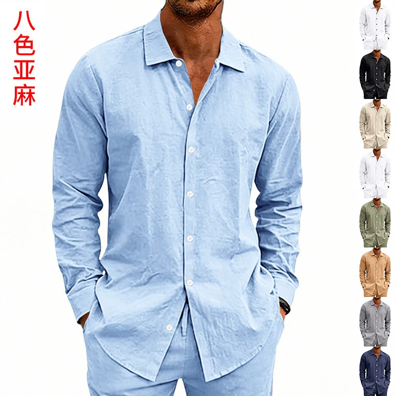All-season solid linen long sleeve shirt, lapel loose plus size, casual commuter style, ready stock
All-season solid linen long sleeve shirt, lapel loose plus size, casual commuter style, ready stock