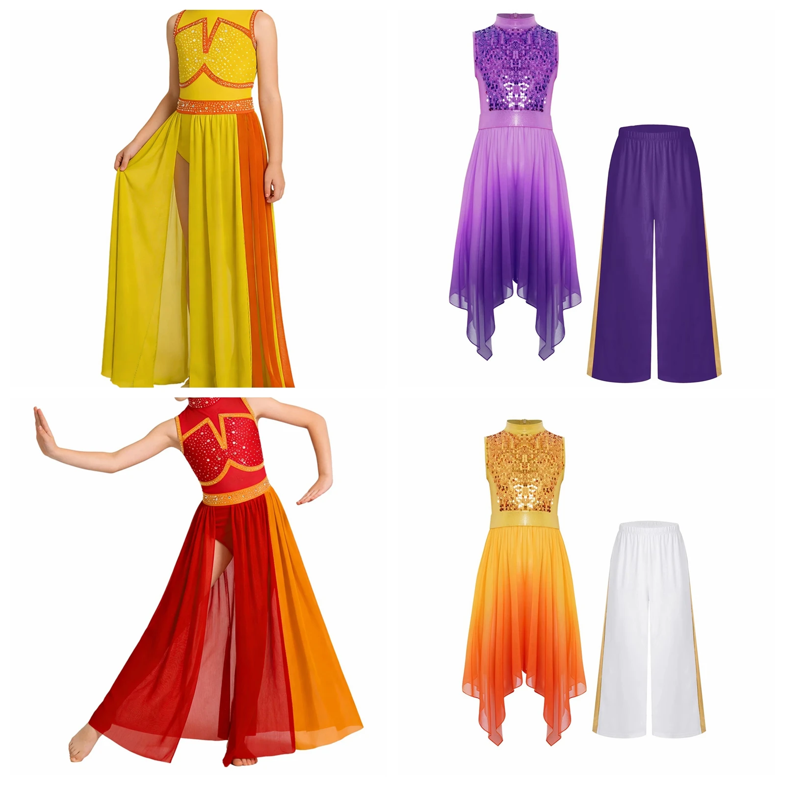Girls Liturgical Dance Costume Kids Modern Lyrical Dance Dress Sleeveless Color Block Split Mesh Maxi Dress Church Praisewear
Girls Liturgical Dance Costume Kids Modern Lyrical Dance Dress Sleeveless Color Block Split Mesh Maxi Dress Church Praisewear