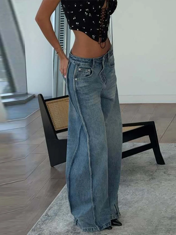 Hip Hop Women Pleated Wide Leg Jeans Pants Blue Baggy Low Rise Denim Street Wear Trousers Retro Distressed Casual Dragging Pant
Hip Hop Women Pleated Wide Leg Jeans Pants Blue Baggy Low Rise Denim Street Wear Trousers Retro Distressed Casual Dragging Pant