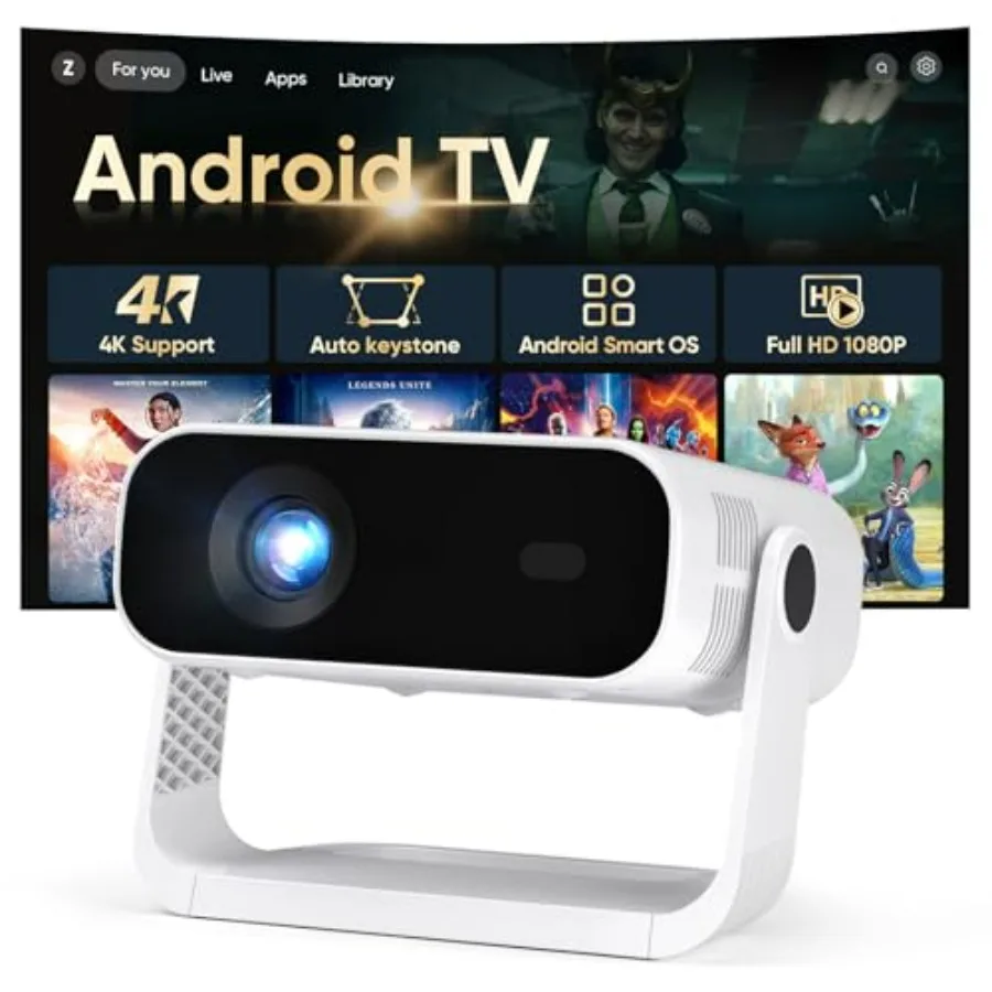 Портативный мини-проектор 1080P HD с Wi-Fi и Bluetooth, 350 ANSI, поддержка 4K, вращающаяся на 360° подставка, встроенные 10000+ приложений, Movie Pro
Портативный мини-проектор 1080P HD с Wi-Fi и Bluetooth, 350 ANSI, поддержка 4K, вращающаяся на 360° подставка, встроенные 10000+ приложений, Movie Pro