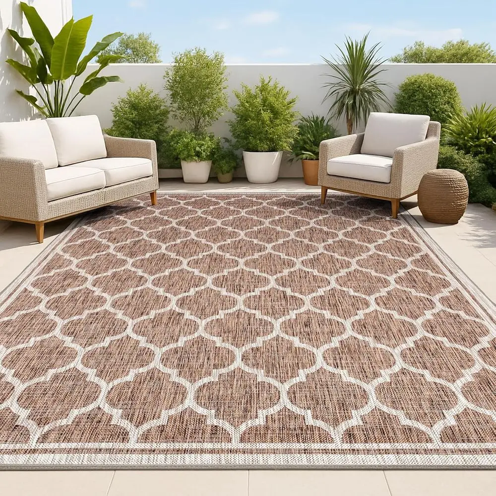 Trellis Area Rug 5X8 Espresso/Taupe, Textured Weave for Outdoor Spaces, Patio, Porch, Easy-Clean, High Traffic, Pet-Friendly, No
Trellis Area Rug 5X8 Espresso/Taupe, Textured Weave for Outdoor Spaces, Patio, Porch, Easy-Clean, High Traffic, Pet-Friendly, No