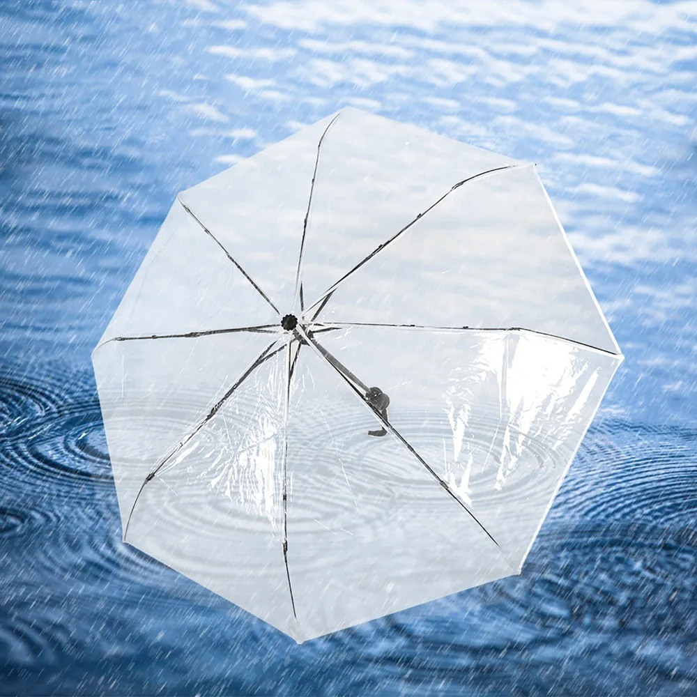 Durable Transparent Transparent Umbrella Automatic 3-fold Automatic Folding Umbrella Folding Clear Rain Umbrella Unisex
Durable Transparent Transparent Umbrella Automatic 3-fold Automatic Folding Umbrella Folding Clear Rain Umbrella Unisex