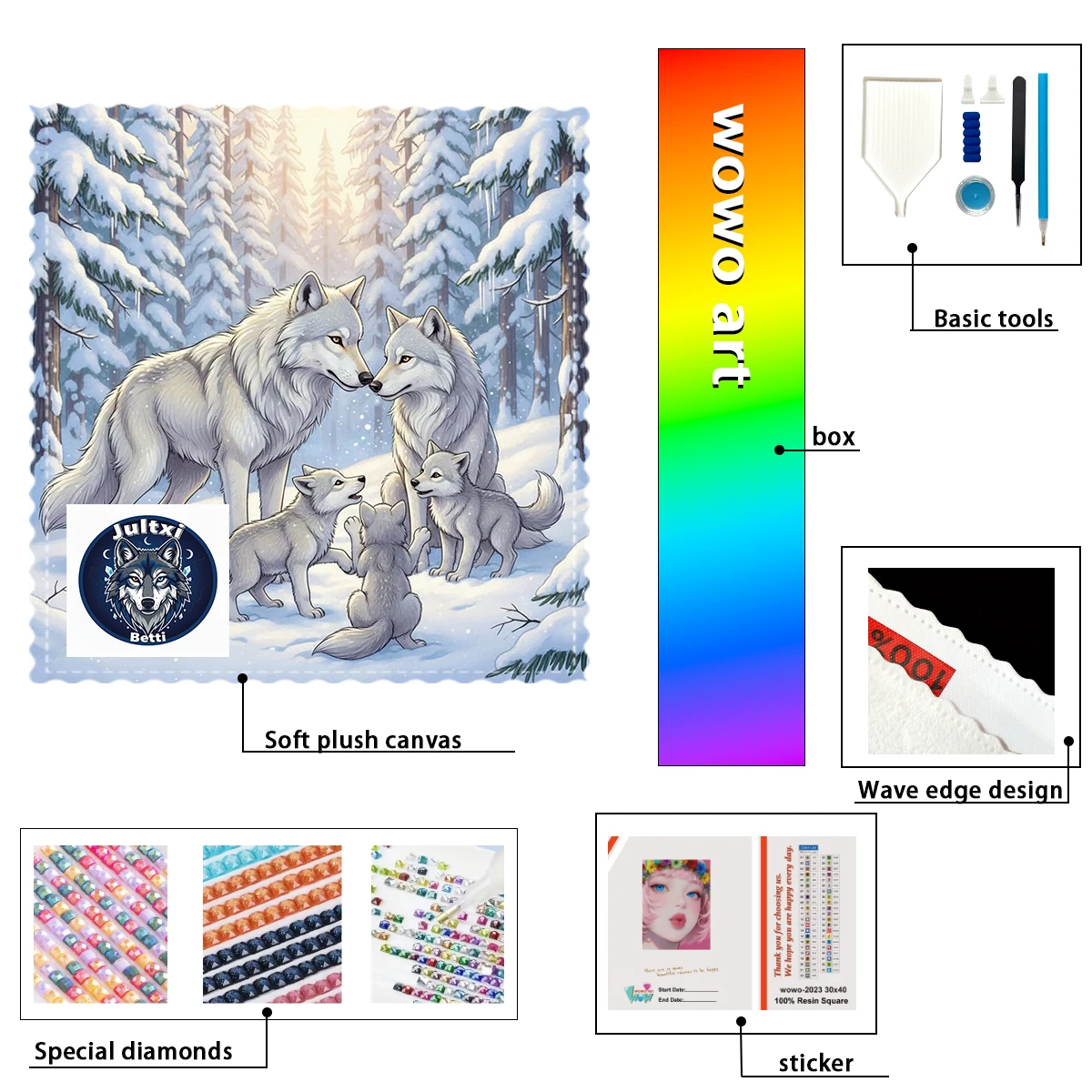 【Betti_ Diamond Art】The family of snow wolves Crystal AB Rhinestone FD Rhinestone Perfect Resin Diamond
【Betti_ Diamond Art】The family of snow wolves Crystal AB Rhinestone FD Rhinestone Perfect Resin Diamond