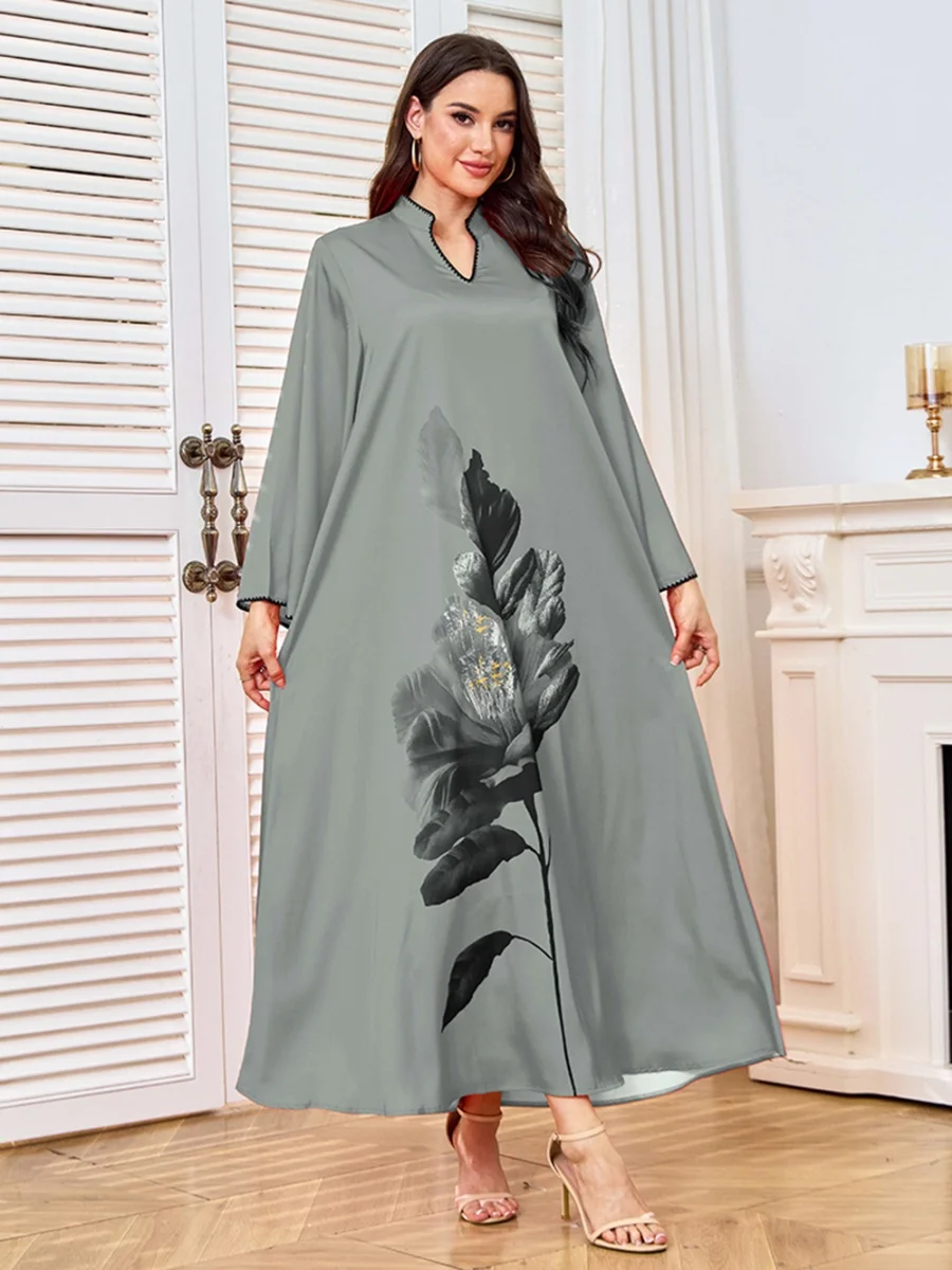 Siskakia Muslim Elegant Floral Print Women Evening Dress Dubai Loose Brief Abayas Moroccan Women Clothes
Siskakia Muslim Elegant Floral Print Women Evening Dress Dubai Loose Brief Abayas Moroccan Women Clothes