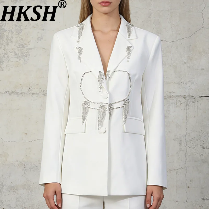 HKSH 2026 Spring Autumn New Women Blazer Elegant Socialite Light Luxury Studded Diamonds Tassel High-end Jacket Ins Coat HK18936
HKSH 2026 Spring Autumn New Women Blazer Elegant Socialite Light Luxury Studded Diamonds Tassel High-end Jacket Ins Coat HK18936