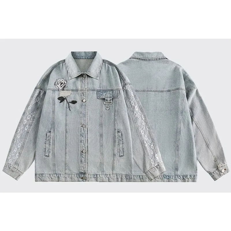 American Retro Washed Embroidered Denim Jacket for Women Loose Fitting Jackets for Women
American Retro Washed Embroidered Denim Jacket for Women Loose Fitting Jackets for Women