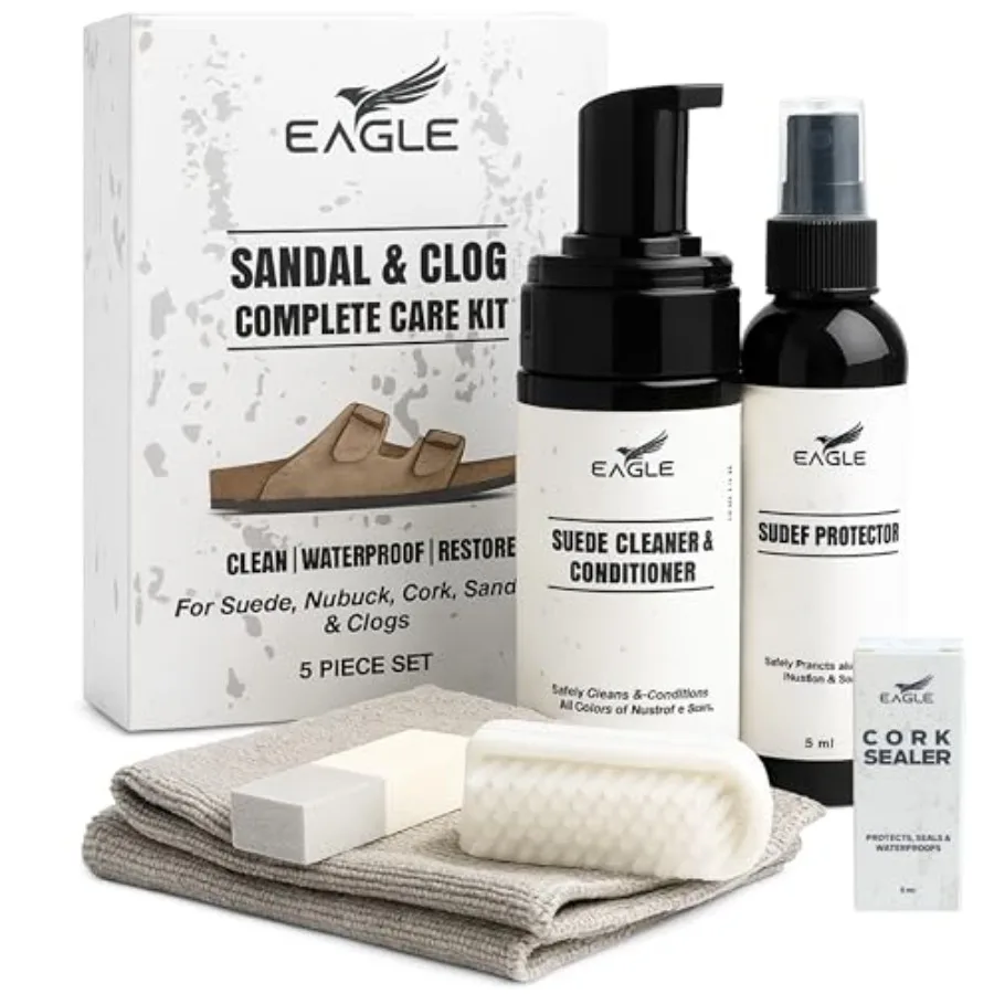Eagle Sandal and Clog Care Kit Compatible with Birkenstock Suede Cleaner and Conditioner Protector Cork Renew Brush Eraser and
Eagle Sandal and Clog Care Kit Compatible with Birkenstock Suede Cleaner and Conditioner Protector Cork Renew Brush Eraser and