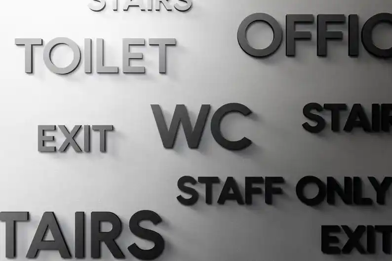 Custom Text Sign - 3mm Acrylic Restroom, Salon, 3D, Toilet, Modern, Minimal, Restaurant, Hotel Door Sign - Self Adhesive
Custom Text Sign - 3mm Acrylic Restroom, Salon, 3D, Toilet, Modern, Minimal, Restaurant, Hotel Door Sign - Self Adhesive