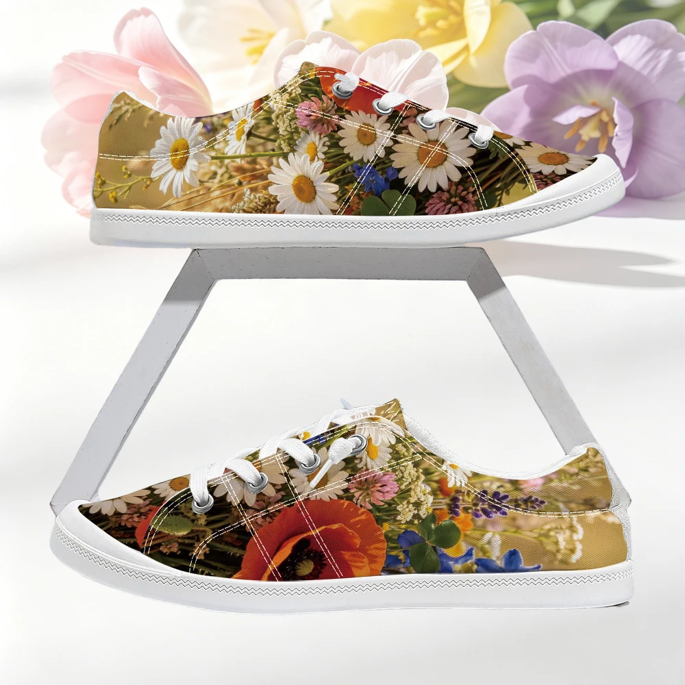 Women's Wild Poppy And Daisy Print Low Top Casual Canvas Shoes Forest Fresh Slip On Shoes Breathable Flat Daily Footwear
Women's Wild Poppy And Daisy Print Low Top Casual Canvas Shoes Forest Fresh Slip On Shoes Breathable Flat Daily Footwear