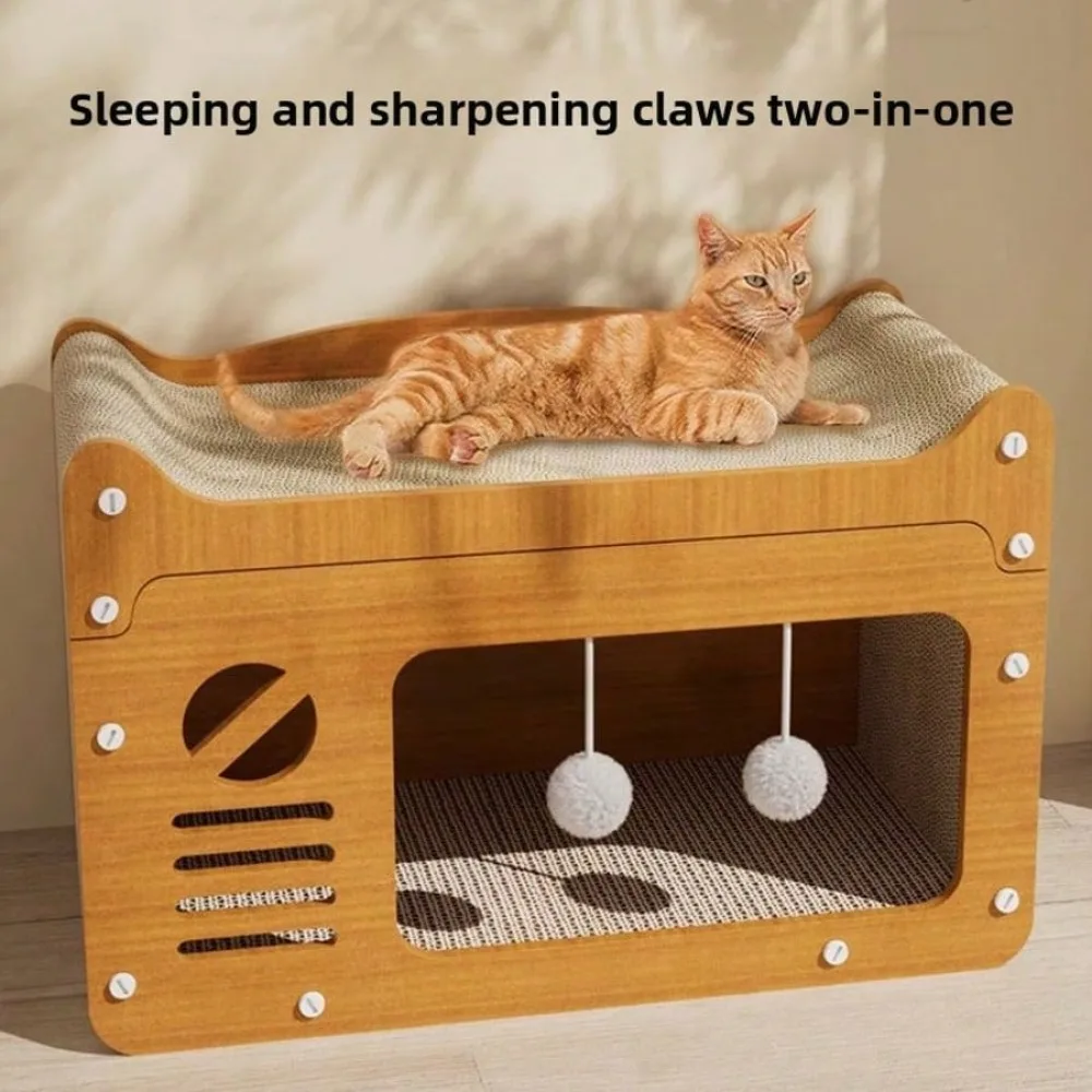 Cat Bed,Wear-Resistant And Shavings Resistant Corrugated Paper, Vertical Double-Layer Design, Suitable For Cats Under 15KG
Cat Bed,Wear-Resistant And Shavings Resistant Corrugated Paper, Vertical Double-Layer Design, Suitable For Cats Under 15KG