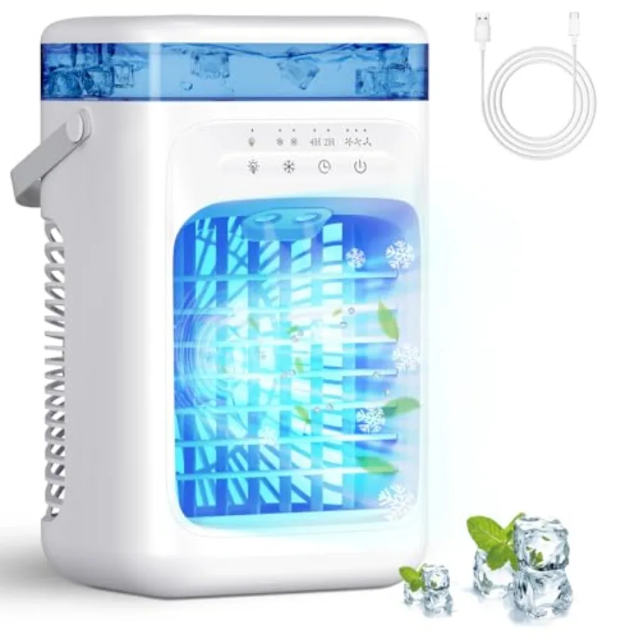 Portable Air Conditioners, Portable AC Unit with 3 Speed 2 Mist Modes Rapid Cooling, Mini Air Conditioner with 1000ML Water Tan
Portable Air Conditioners, Portable AC Unit with 3 Speed 2 Mist Modes Rapid Cooling, Mini Air Conditioner with 1000ML Water Tan