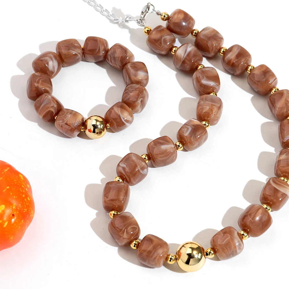 Acrylic Square Beads Chain Necklace Bracelet Bangle Handmade Irregular Stone Shape Beaded Bracelets Choker Retro Jewelry Gifts
Acrylic Square Beads Chain Necklace Bracelet Bangle Handmade Irregular Stone Shape Beaded Bracelets Choker Retro Jewelry Gifts