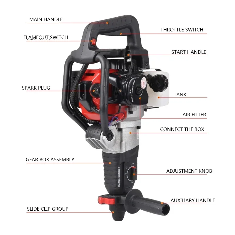 Portable 220v 1200W Electric Drill Demolition Hammer Gasoline Pickaxe Electric Diamond Head Concrete Percussion Hammer Rock Dril
Portable 220v 1200W Electric Drill Demolition Hammer Gasoline Pickaxe Electric Diamond Head Concrete Percussion Hammer Rock Dril