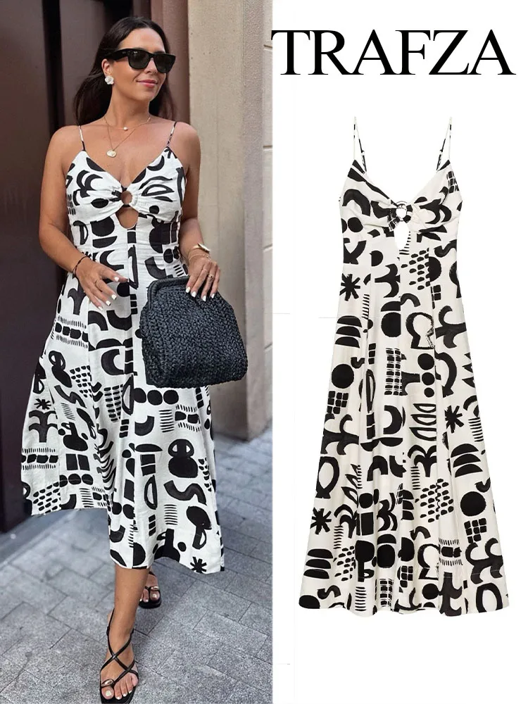 HH Women New Fashion V-neck Hollow Design Graffiti Printed Sleeveless Dress Female Elegant Sexy Backless Lace-up Long Dress
HH Women New Fashion V-neck Hollow Design Graffiti Printed Sleeveless Dress Female Elegant Sexy Backless Lace-up Long Dress