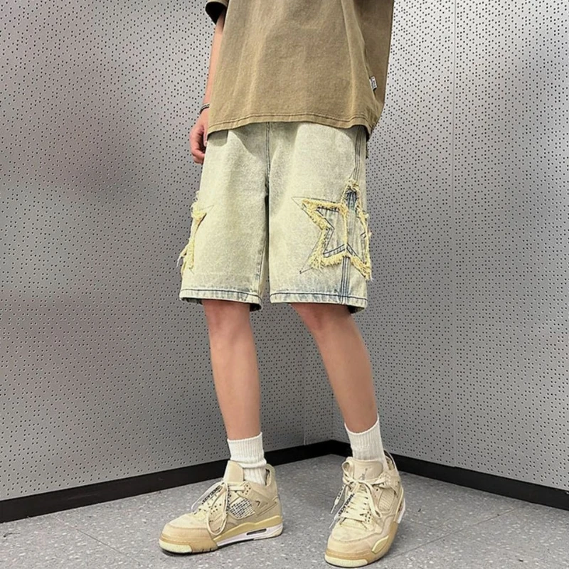 Hong Kong Style Japanese Retro Men Casual Denim Shorts Mid Length Summer New Trendy Loose Fit Fashion Daily Wear
Hong Kong Style Japanese Retro Men Casual Denim Shorts Mid Length Summer New Trendy Loose Fit Fashion Daily Wear