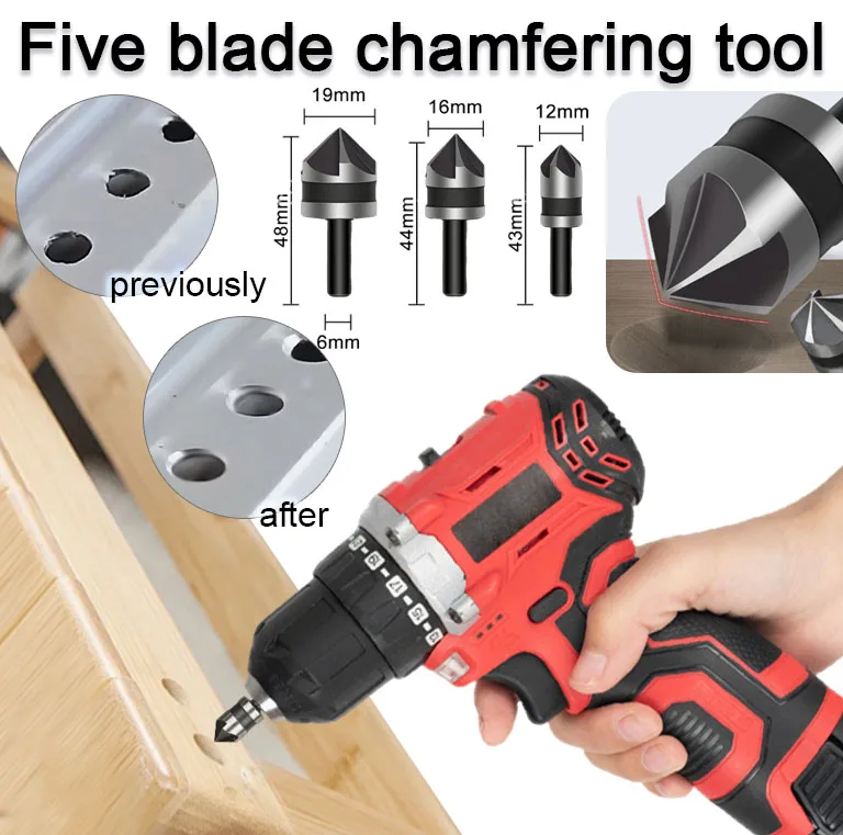 New carbon steel 90 degree round handle five blade chamfering tool three piece set deburring woodworking tool hole opener
New carbon steel 90 degree round handle five blade chamfering tool three piece set deburring woodworking tool hole opener