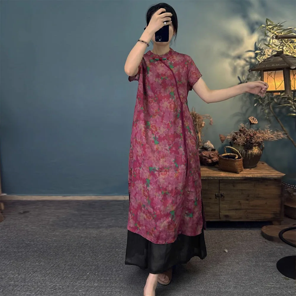 Женское китайское платье Cheongsam с коротким рукавом в стиле ретро, облегающее платье Ramie с цифровым принтом, повседневное летнее платье миди длиной до колена с карманами
Женское китайское платье Cheongsam с коротким рукавом в стиле ретро, облегающее платье Ramie с цифровым принтом, повседневное летнее платье миди длиной до колена с карманами