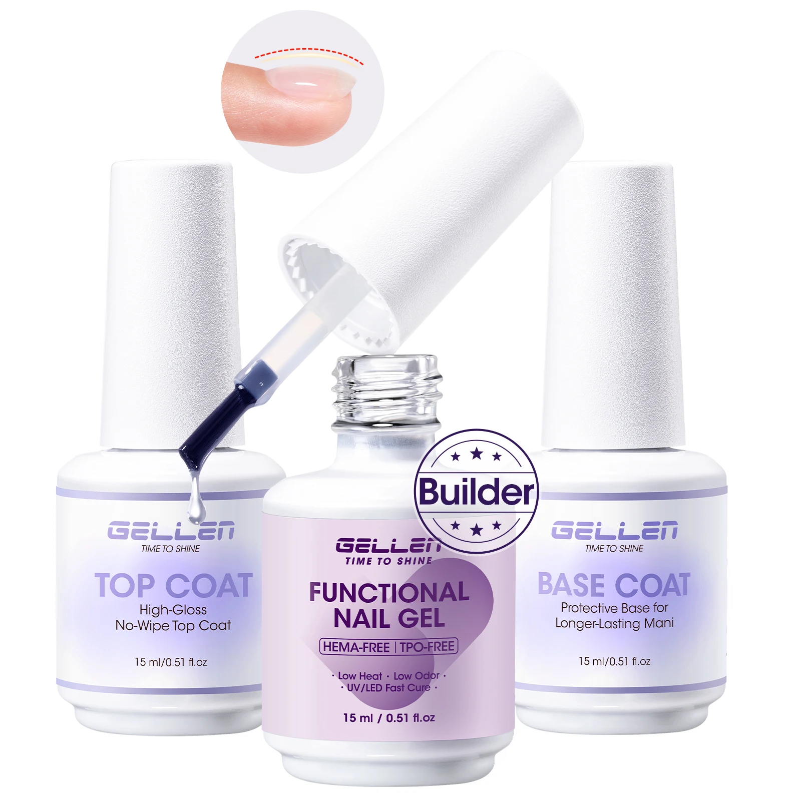 GELLEN Builder Gel Nail Strengthening Set Gel HEMA Free TPO Free 15ml UV LED Curing Gel Nail Art Professional Manicure Salon DIY
GELLEN Builder Gel Nail Strengthening Set Gel HEMA Free TPO Free 15ml UV LED Curing Gel Nail Art Professional Manicure Salon DIY