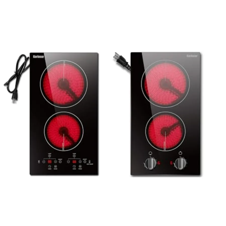 Countertop built-in electric cooktop for kitchen use, black tempered glass, 110V dual-burner with rapid heating and precise tem
Countertop built-in electric cooktop for kitchen use, black tempered glass, 110V dual-burner with rapid heating and precise tem